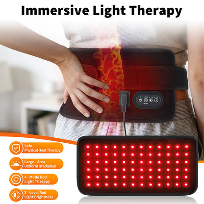 72-Piece 3-Core Red Light Therapy Lamp Board 660/850 Infrared Smart Timer Waist Support Belt