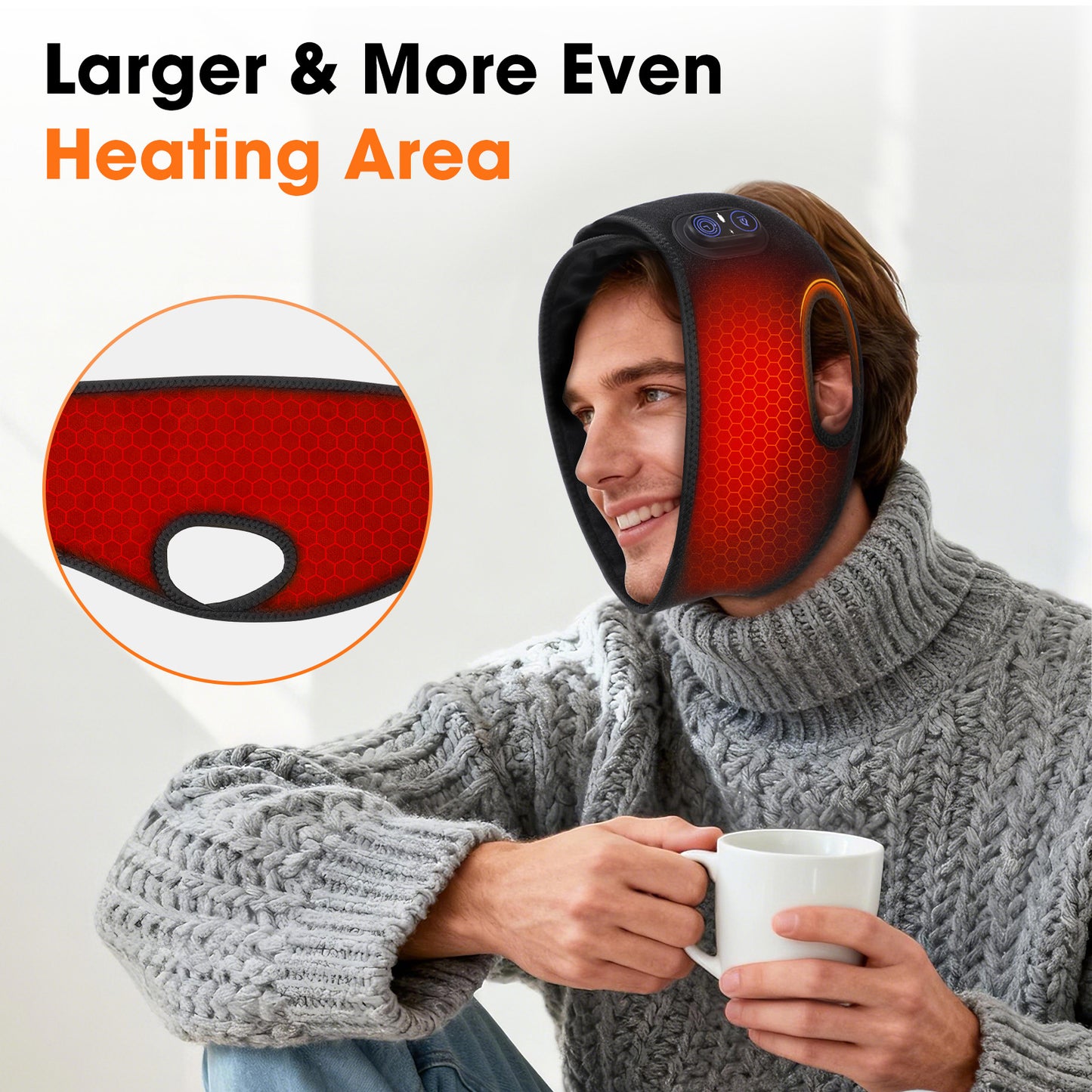 Rechargeable Face Warmer Band with 3 Heat Levels for Relaxation and Comfort