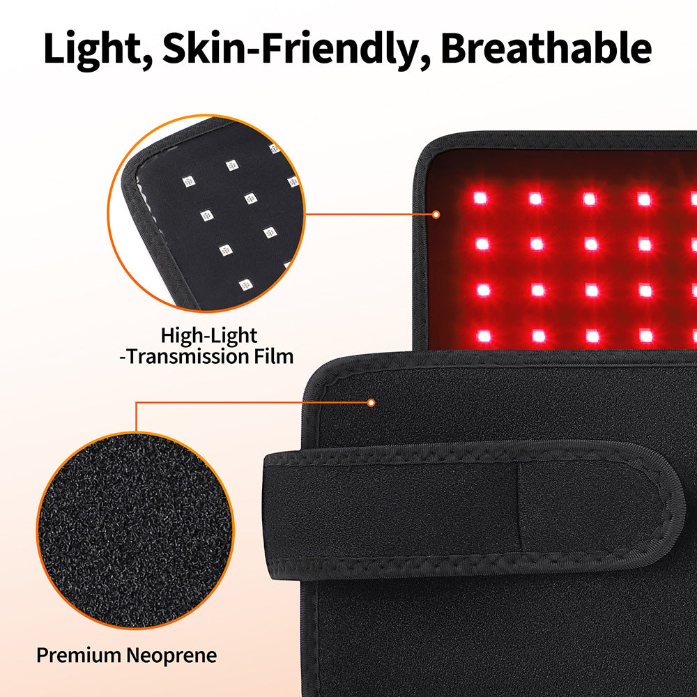 72-Piece 3-Core Red Light Therapy Lamp Board 660/850 Infrared Smart Timer Waist Support Belt