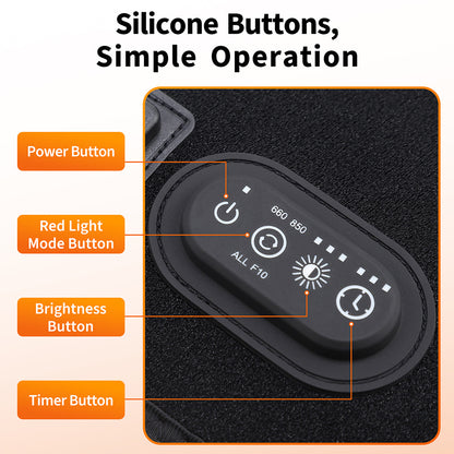 72-Piece 3-Core Red Light Therapy Lamp Board 660/850 Infrared Smart Timer Waist Support Belt