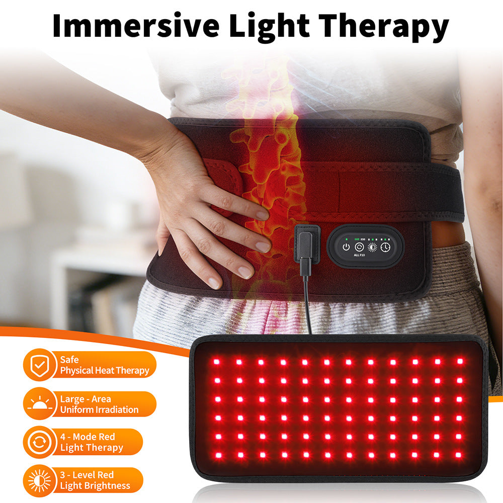 72-Piece 3-Core Red Light Therapy Lamp Board 660/850 Infrared Smart Timer Waist Support Belt