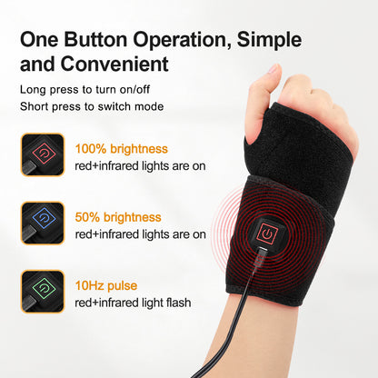 Hot Selling 48 LED Red Light Therapy Wrap with Smart Timing Adjustable Heat Wrist Support 660nm 850nm Pain Relief